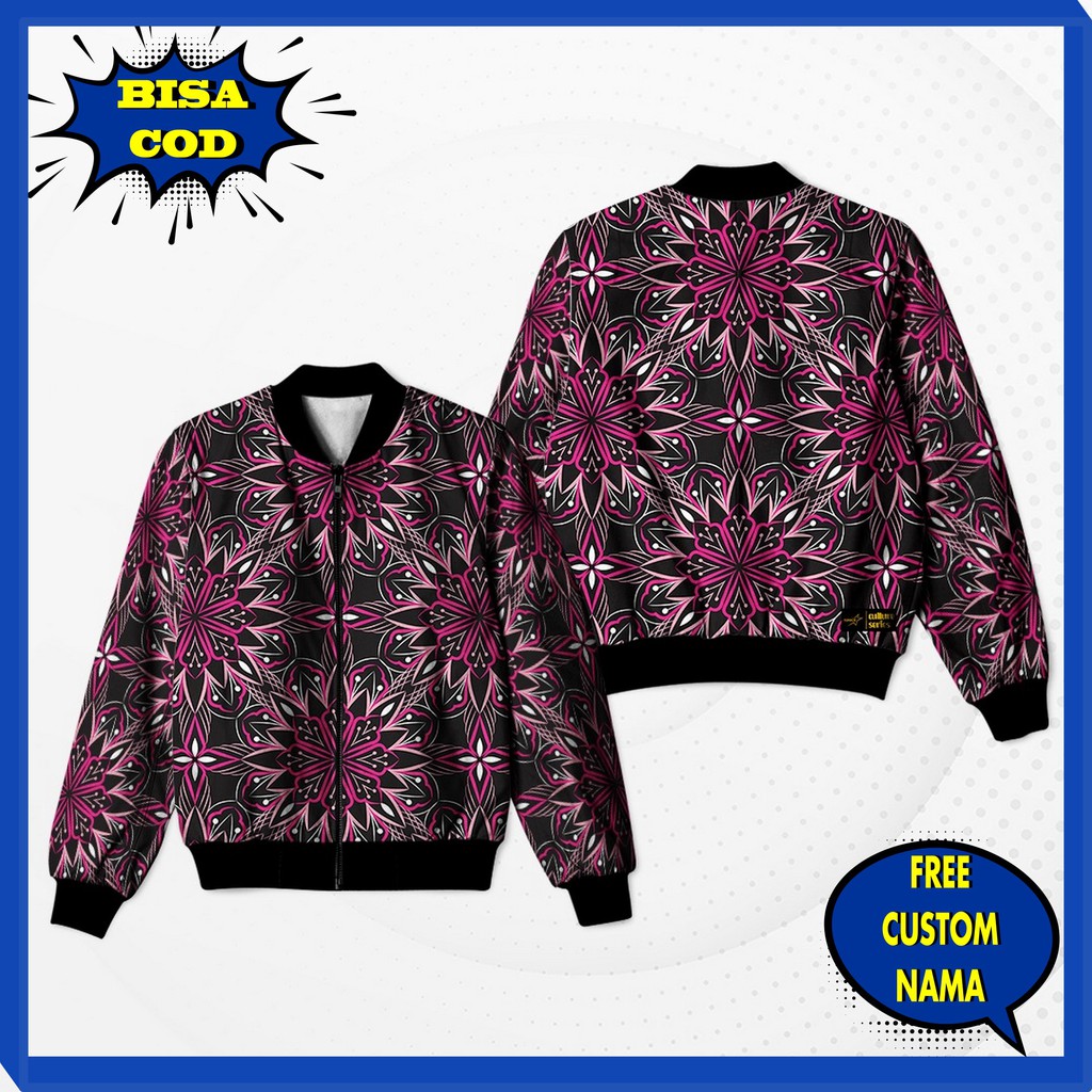 (TERBARU) JAKET BOMBER MOTIF BATIK PRIA WANITA / JAKET BOMBER BATIK/ FULL PRINTING CUSTOM