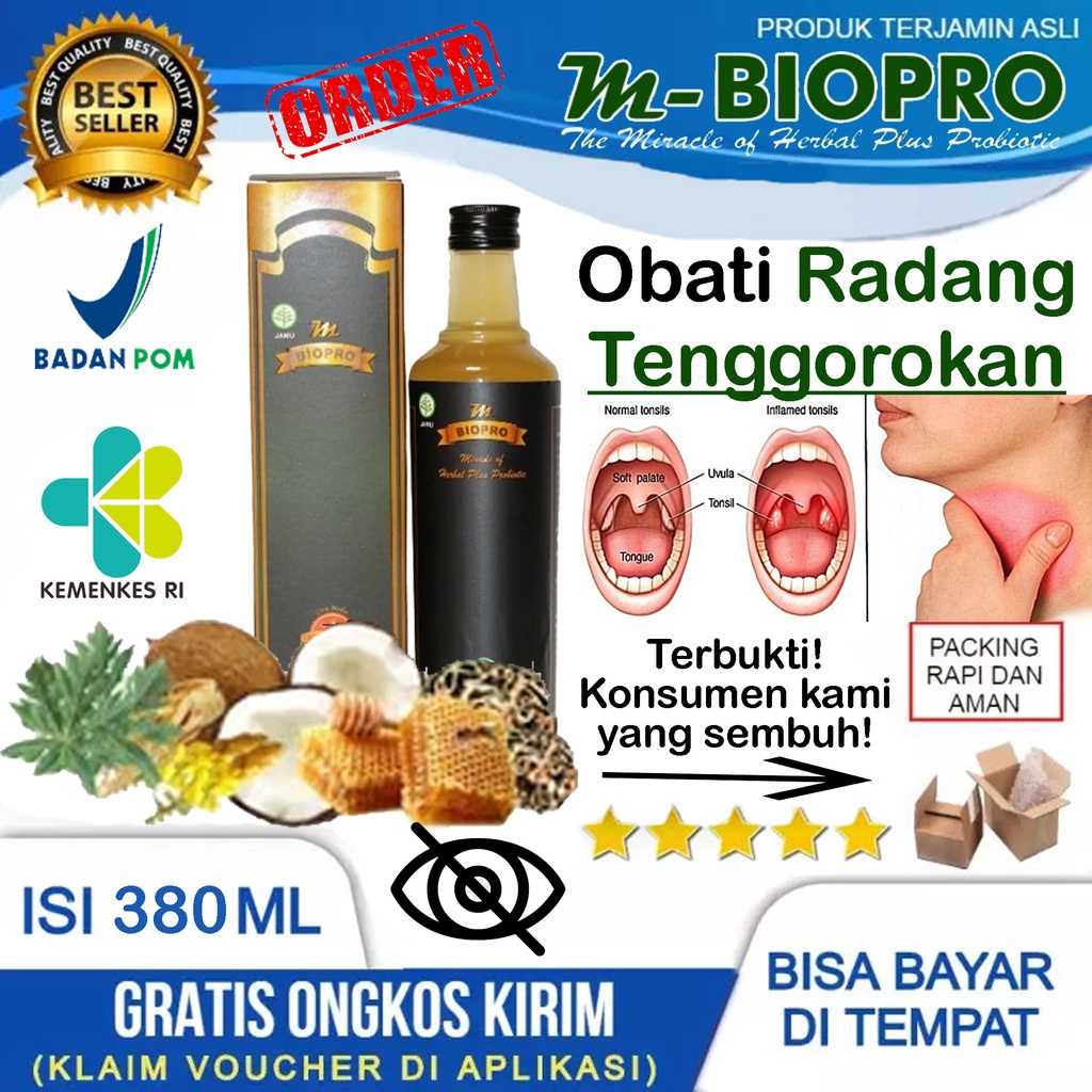 Obat Radang Tenggorokan - Obat Amandel - M Biopro herbal - Obat Radang Amandel Tenggorokan - Anak da