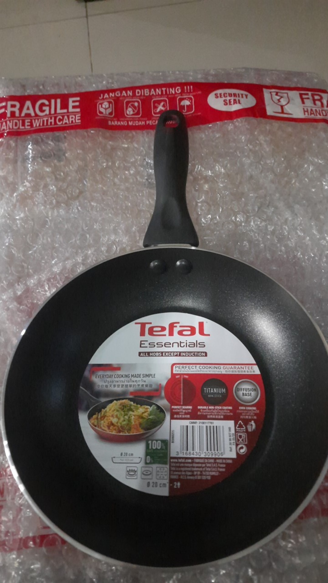 Tefal Essential / Natura Original Frypan 20cm & Wokpan 16cm Panci Wajan Anti Lengket