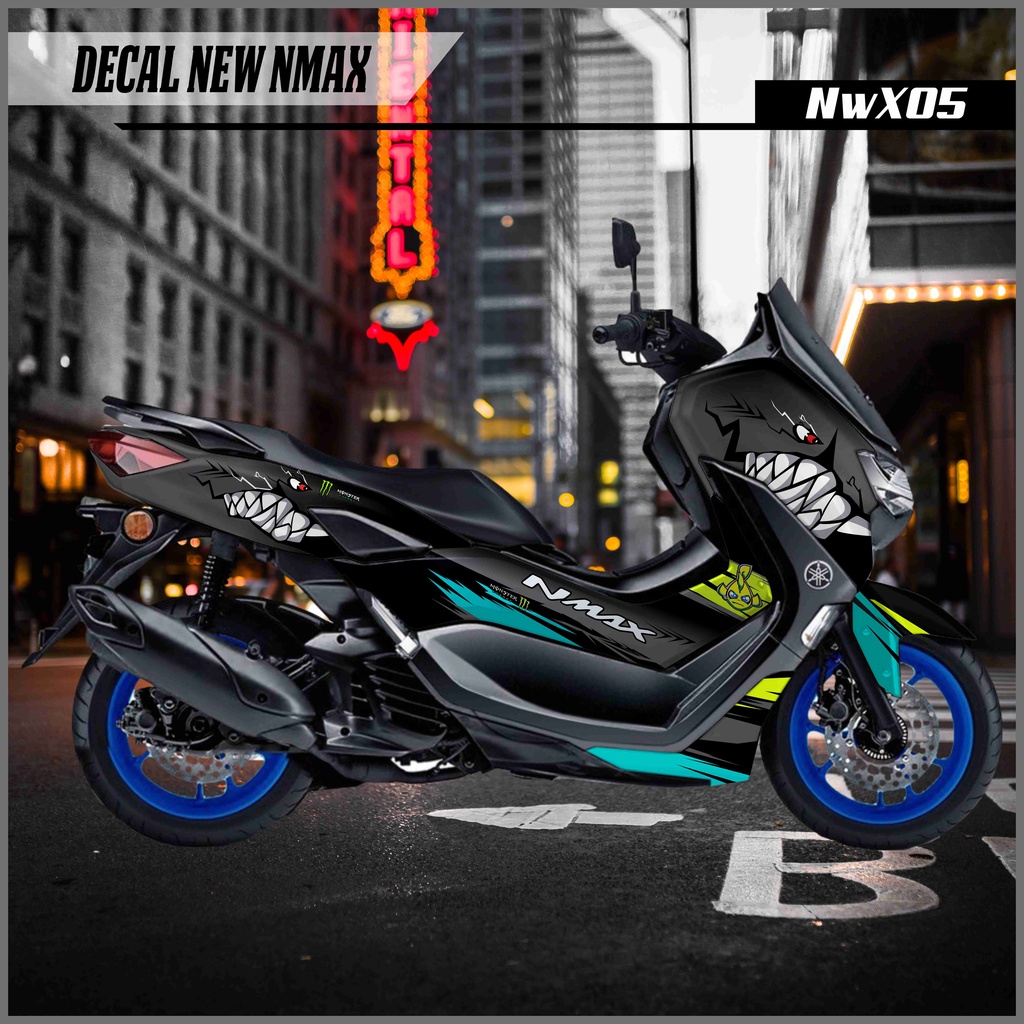 DECAL STICKER NEW NMAX BLACK SHARK