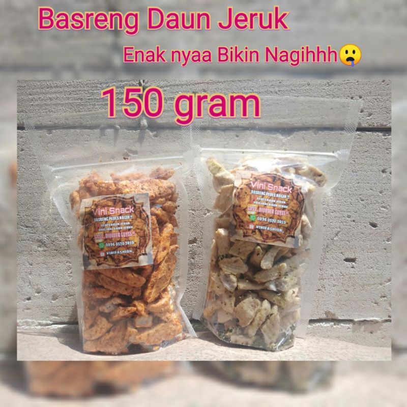 

Basreng Pedas Daun Jeruk Enaknya Nagihh Ukuran 150 Gram✨