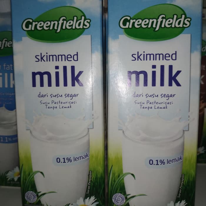

Greenfields Skimid milk fresh susu pasteurisasi tanpa lemak 1000 Ml.