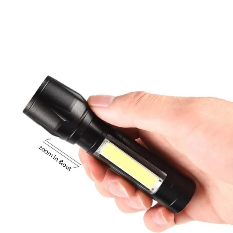 Senter Swat Mini Flashlight Zoom DS-587 Senter Gunung Camping + Baterai