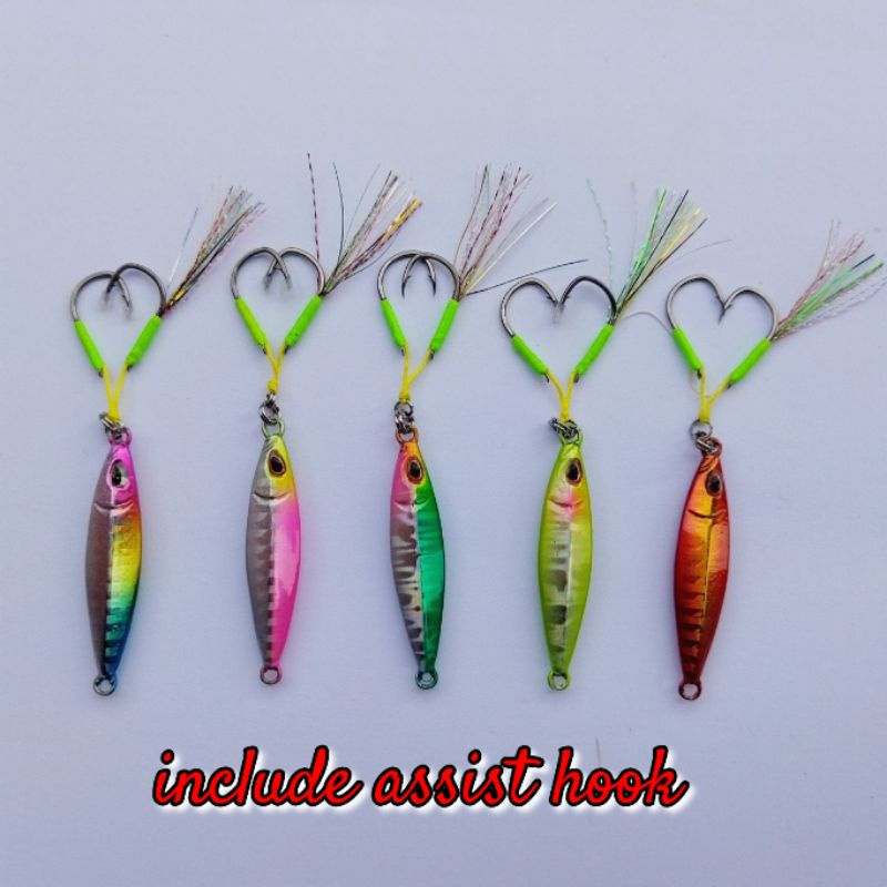 umpan pancing micro jig copy koika 10 g/ 10 gr/ 10 gram include double assist hook