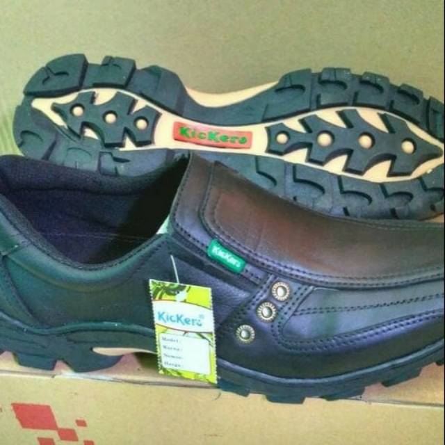 Sepatu casual boots kickers pantofel fantofel pria kulit sapi asli