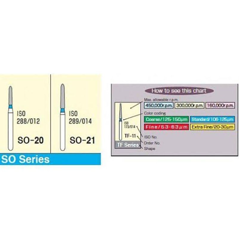 Dental Diamond Bur (SO-) / diamond bur mata bur straight ogival end