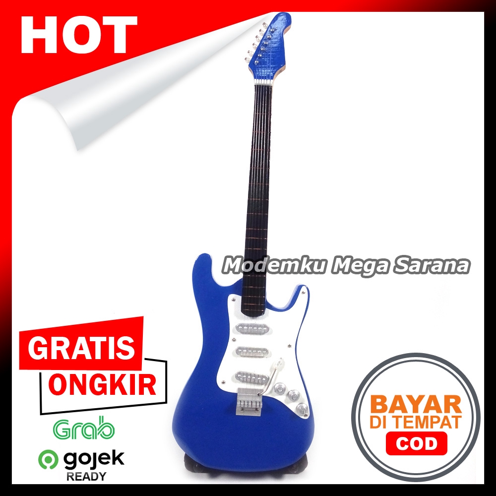 Miniatur Gitar Kayu + Stand - GTR06