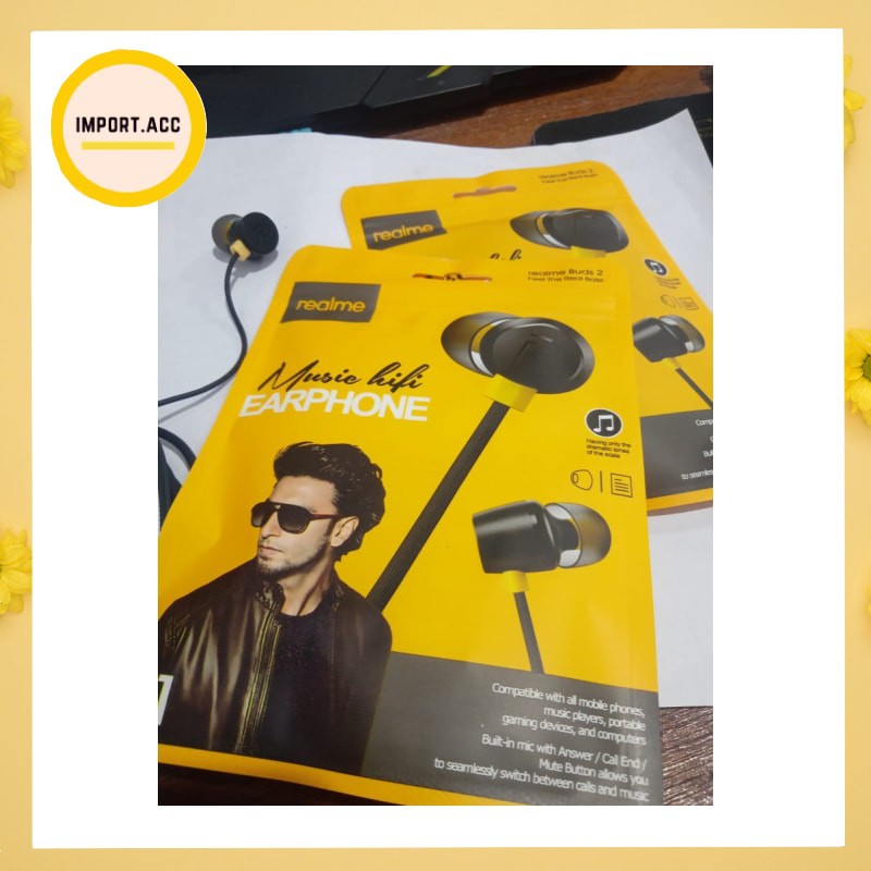 Headset Realme stereo R1 - Handsfree Earphone super bass (import.acc)