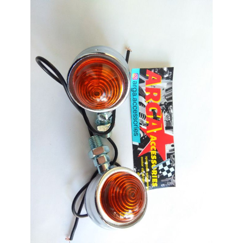 SEIN RETENG riting lampu belok ACIPI HARLEY KACA CEMBUNG CROME