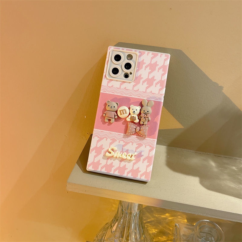 3D Kartun Boneka Kelinci Ponsel Case untuk iPhone 12 13 11 Pro Max X Xs Max Xr 7 8 Plus Bgx5