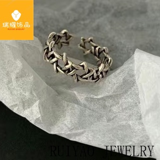 Cincin Model Terbuka Desain Angka Romawi Gaya Hip Hop Korea Untuk Wanita