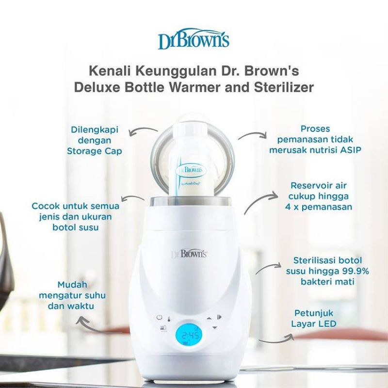 Dr Browns Deluxe Electric Bottle &amp; Food Warmer &amp; Sterilizer Penghangat Susu - AC148