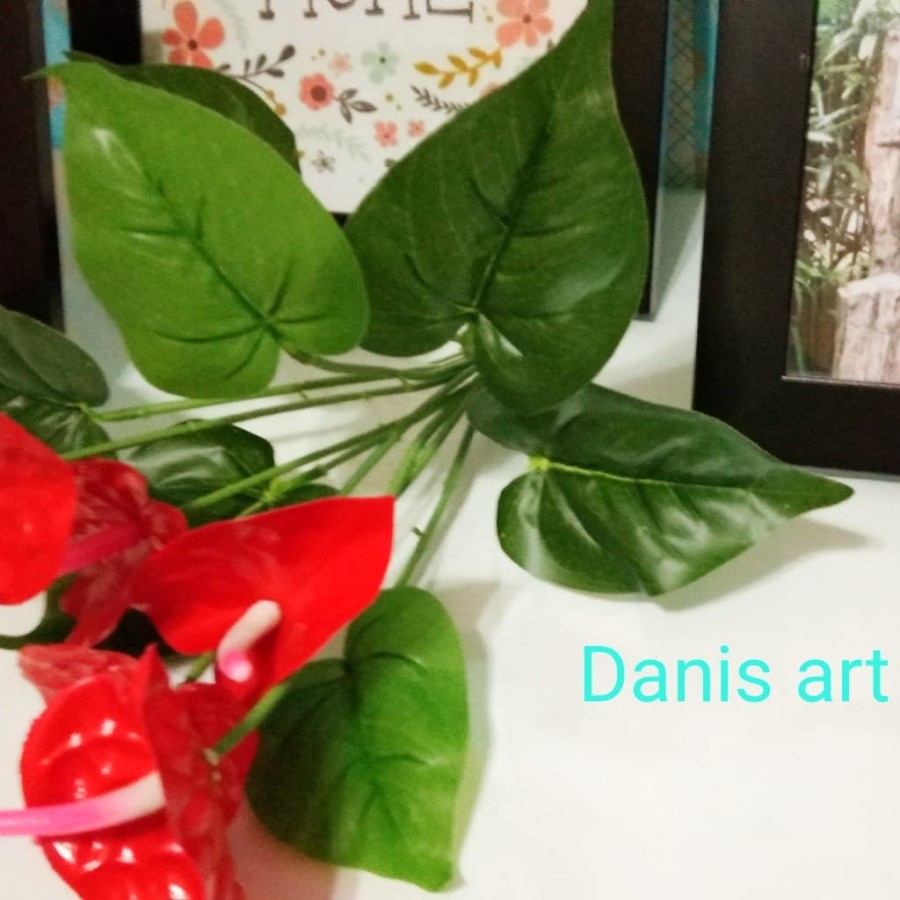 Bunga Anthurium plastik/ palsu