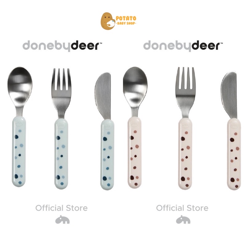 Done By Deer Cutlery Set Dreamy Dots - Sendok Makan Anak