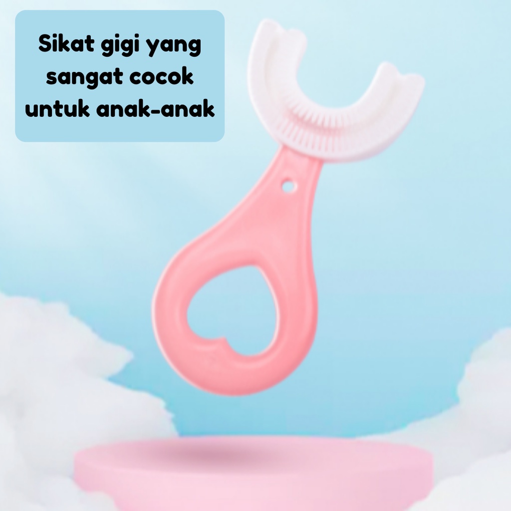 Sikat gigi betuk u anak Bahan silikon / Training Toothbrush [READY STOCK]