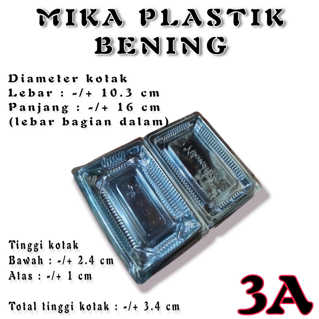 

mika plastik bening uk 6A (isi 100 pcs) > mika bening > mika kue