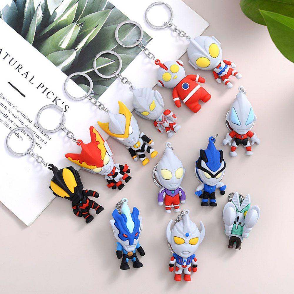 QUINTON Ultraman Gantungan Kunci Liontin Fashion Mobil Keychain Scultures Anime Jepang Darah Panas Anime Key Ring