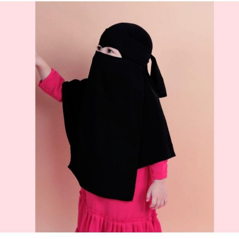 Niqab Anak Kecil/Cadar Elang anak/Bandana Siffon 2 layer