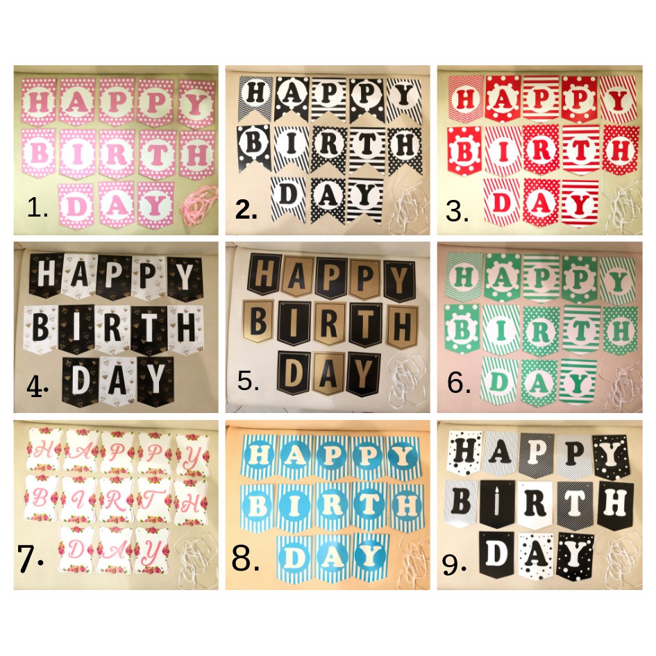 Jual Banner Ulang Tahun - Banner Happy Birthday - Banner Bunting Flag