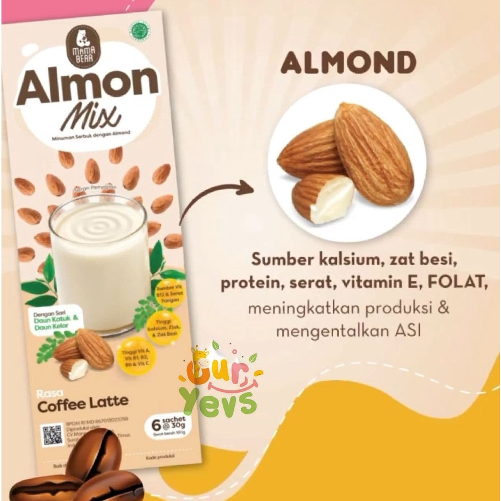 Mama Bear Almon Mix NEW FORMULA COFFEE LATE / Almonmix mamabear / mama bear almond/ ASI Booster / Pelancar ASI