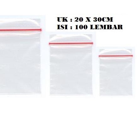 KANTONG PLASTIK KLIP KP UKURAN 20x30 / 20 X 30 CM BENING 100 LEMBAR