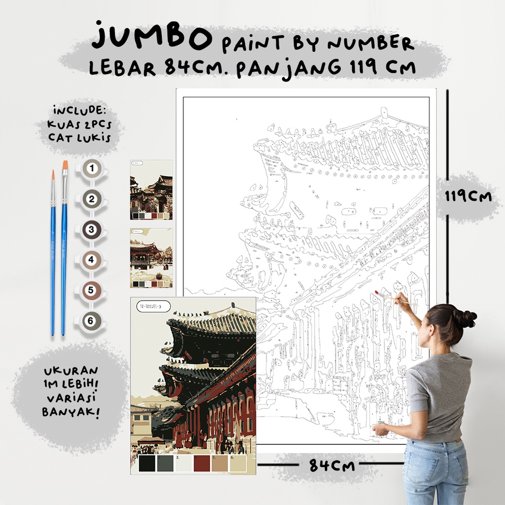 

JUMBO Paint By Number Kit, TRAVEL VERSE 1 paint by number besar a0