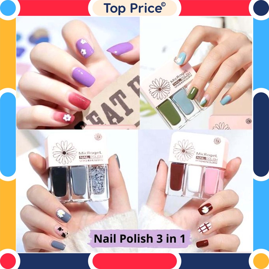 Topprice Kutek 3 in 1 Microgel / Cat Kuku Korea Nail Polish Non Peel Off KTK04