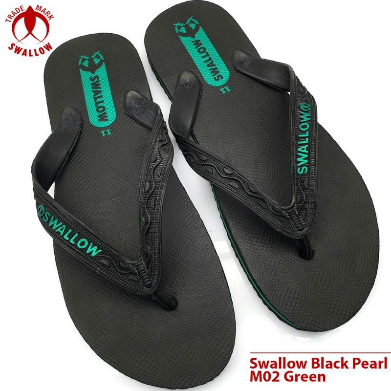 Sandal jepit pria swallow hitam black pearl m02 ukuran besar ukuran dewasa 42/43