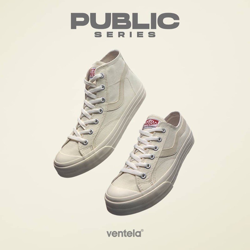 Sepatu Ventela Public Cream White Tinggi Pendek Ventela Original