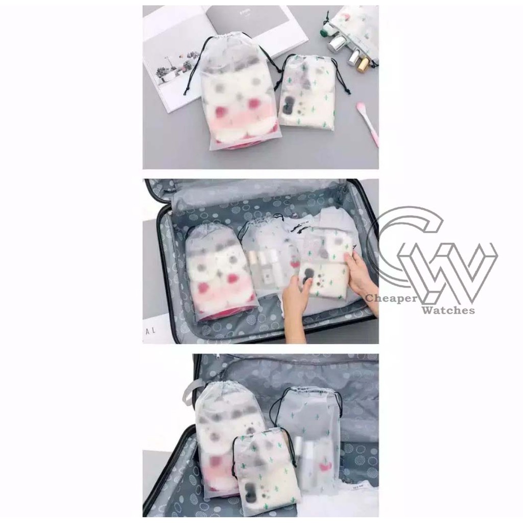 Cheaper-Tas Serut Kantong Tas Pouch Organizer Waterproof Serbaguna Tas Tempat Kosmetik Travel