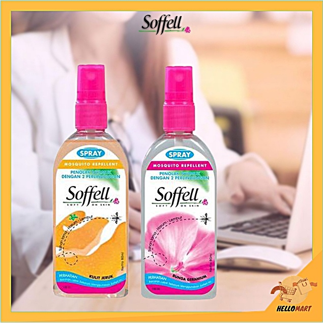 ORIGINAL Soffell Botol Spray 80ml / Soffel Anti Nyamuk / HELLOMARTID