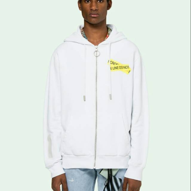 JAKET HOODIE ZIPPER OFF WHITE
