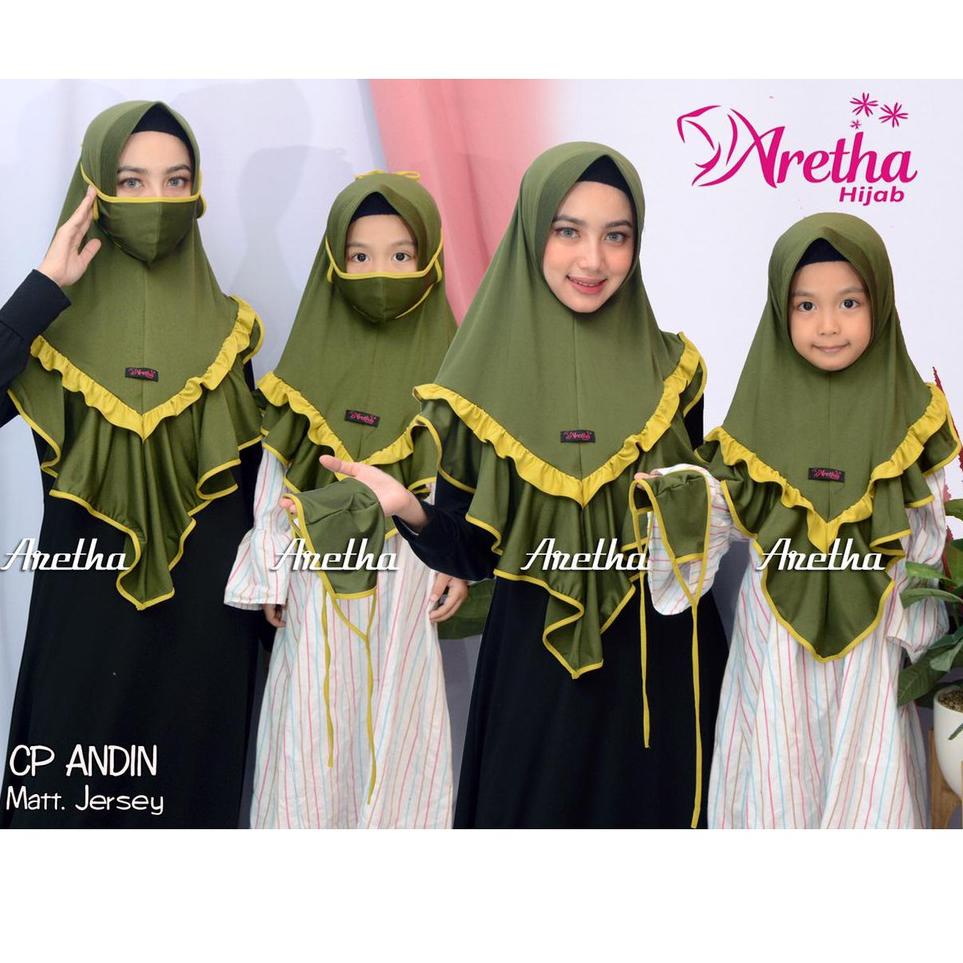 "SGW.26Au22ᴹ" HIJAB COUPLE ANDIN  / JILBAB COUPLE IBU DAN ANAK ORI ARETHA