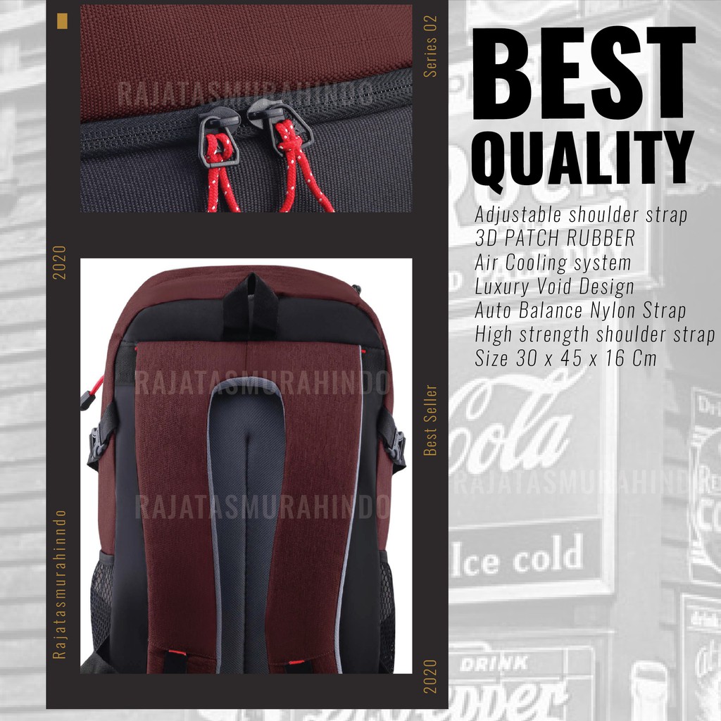 RTM - Tas Ransel Gear Bag - The Real Adventure .PTS Laptop Backpack 13089 + FREE Raincover