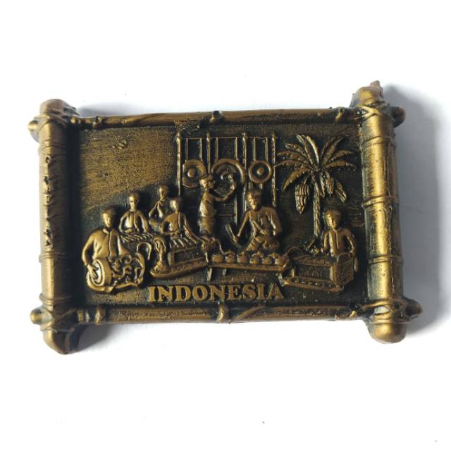 MAGNET KULKAS GAMELAN INDONESIA BAHAN FIBERGLASS UKURAN 9x5 cm - DEKORASI RUMAH