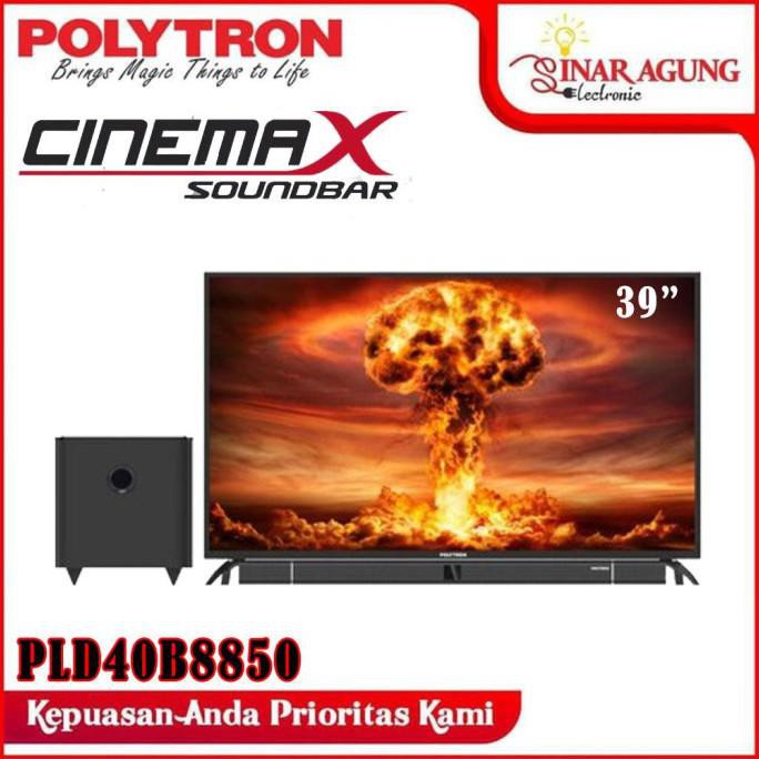 Ready&Siapkirim Led Tv Polytron 40 Inch Pld40B150 / 40B150 Sound Bar Resmi (100% Ori)