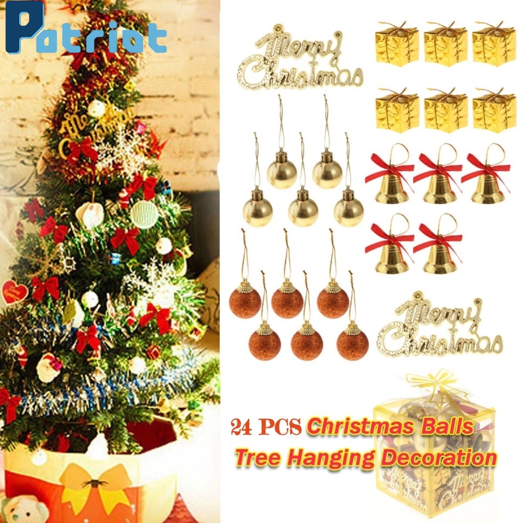 24 Pieces Of Christmas Tree Decorative Pendant Accessories For Home Decor Festival Party