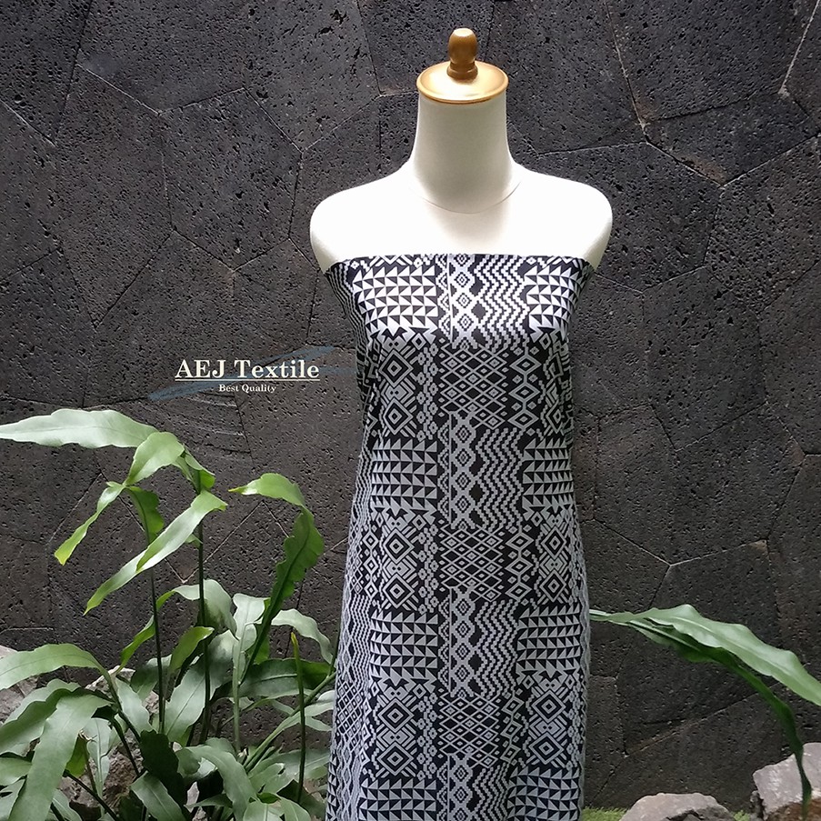 kain chiffon fine (sifon fine) motif abstrak meteran (F. 6703)