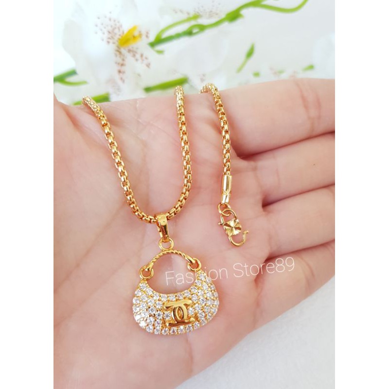 Xuping premium Quality branded kalung Xuping motif CNBags import lapis emas bestseller bestquality