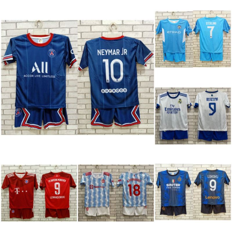 Setelan anak bola / baju bola anak kids / jersey klub anak printing