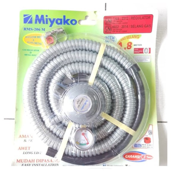 Miyako Paket Selang Gas + Regulator 1.8M RMS-206M