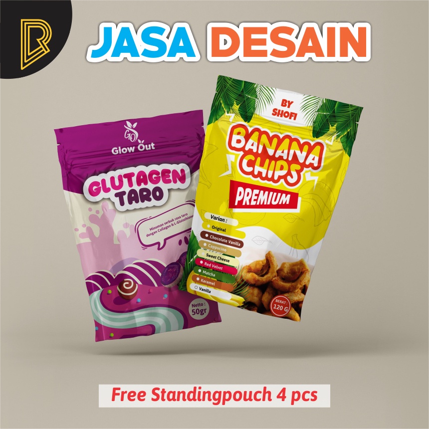 Jual Jasa Desain Kemasan Standing Pouch Produk Label Makanan Design Packaging Snack Standing 1602