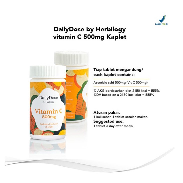 Herbilogy DailyDose Vitamin C 500mg 30 Tabs - Herbilogy Vitamin C