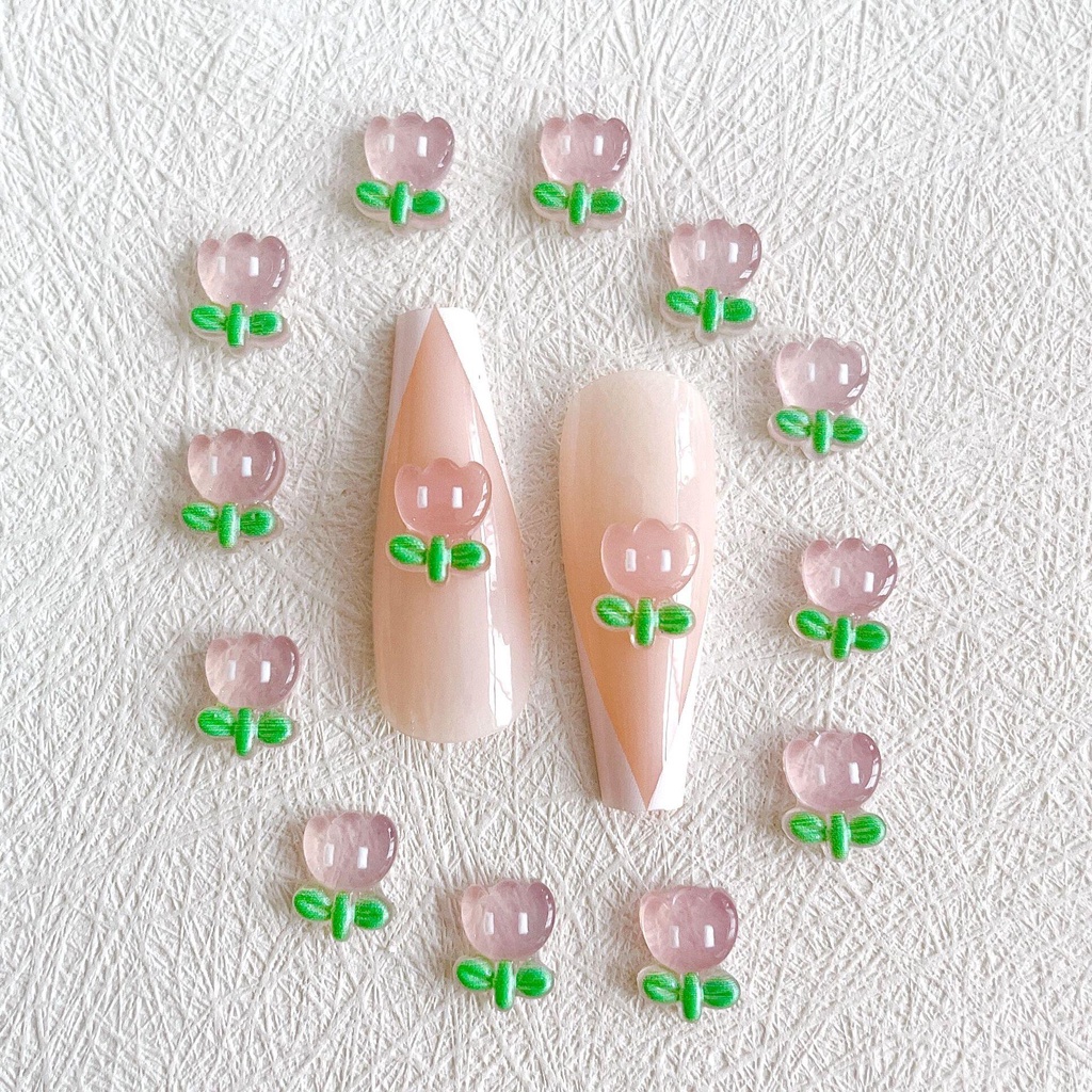 Needway   Kristal Nail Art Perhiasan DIY Tembus 3D Aksesoris Kuku Cherry Peach Nail Drills Anjing Buah Kuku Dekorasi