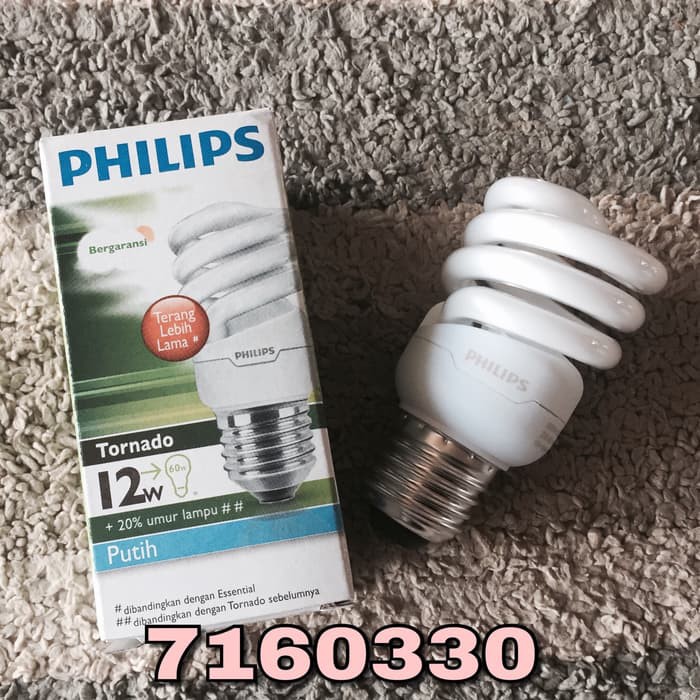 LAMPU PHILIPS TORNADO 12 WATT PUTIH - 7160330