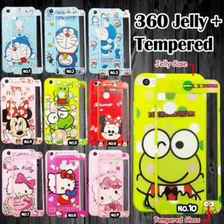 OPPO NEO 9 / A37 / A37F / JUAL CASE 360 JELLY + TEMPERED GLASS