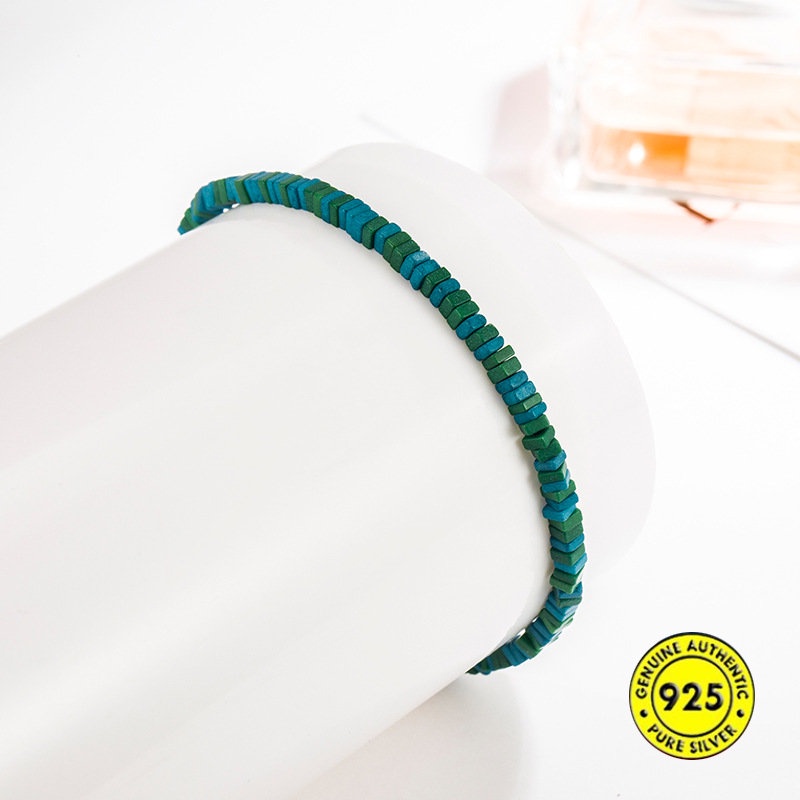 Gelang Tangan Rantai Aksen Batu Turquoise Untuk Wanita U1000