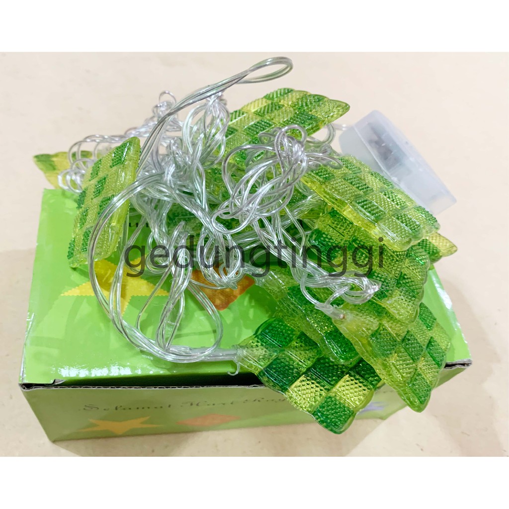 Lampu Ketupat Lampu Hias Lebaran Ramadhan 2 Ukuran 6x6 cm Lampu Idul Fitri Model Pipih