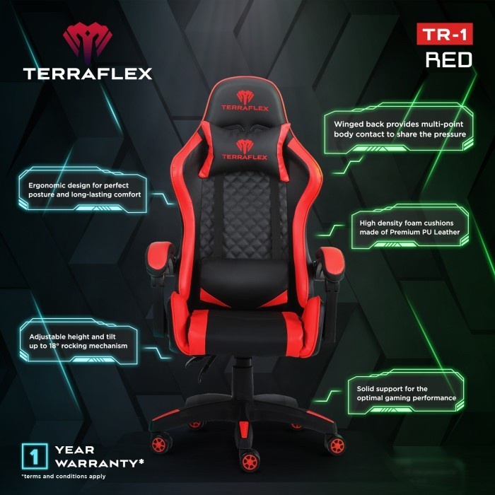 Terraflex TR1 / TR-1 Gaming Chair / Kursi Gaming