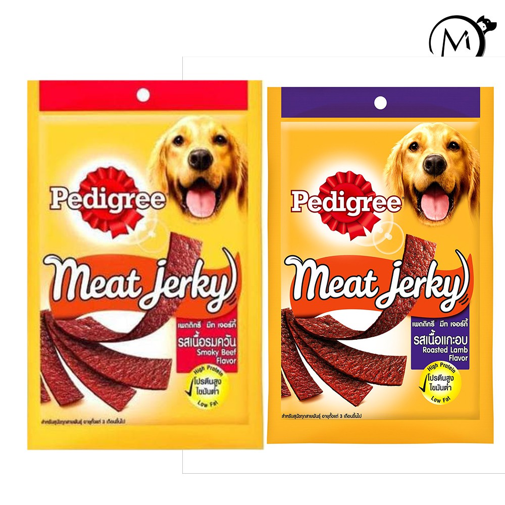 Makanan Anjing snack Meat Jerky smoke beef 80 gr roasted lamb 80gr